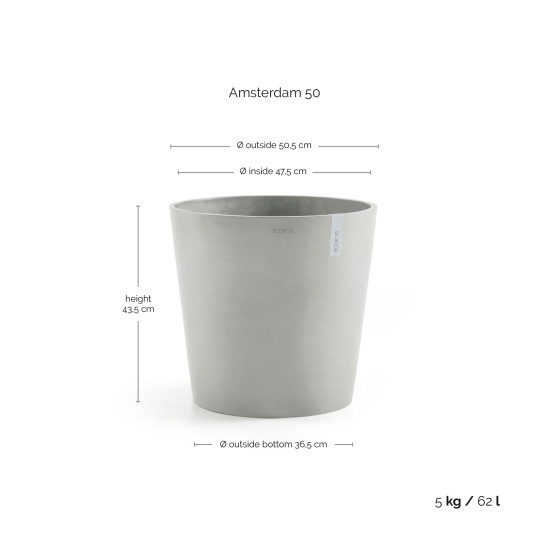 Γλάστρα Ecopots Amsterdam 50.5*43.5 Ανοιχτό Γκρί Γλάστρα Ecopots Amsterdam 50.5*43.5 Ανοιχτό Γκρί