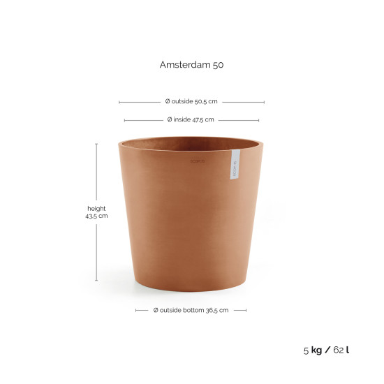 Γλάστρα Ecopots Amsterdam 50.5*43.5 Terracota Γλάστρα Ecopots Amsterdam 50.5*43.5 Terracota