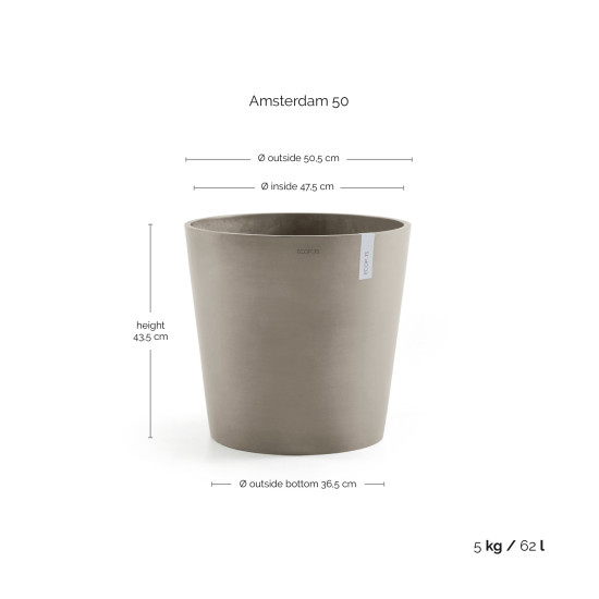 Γλάστρα Ecopots Amsterdam 50.5*43.5 Taupe Γλάστρα Ecopots Amsterdam 50.5*43.5 Taupe