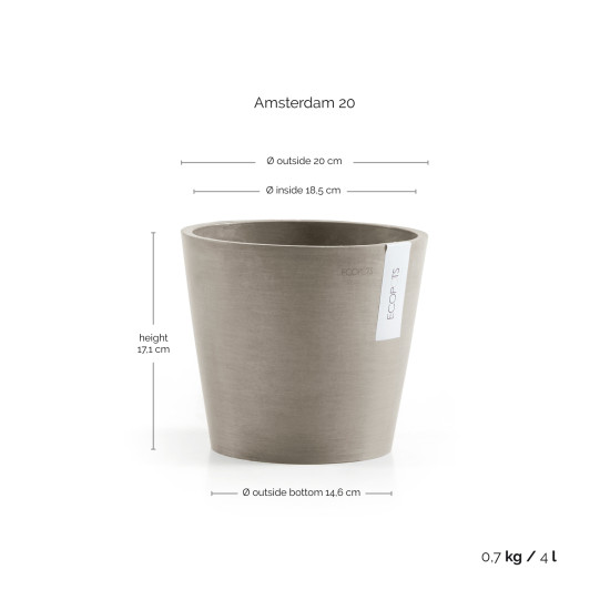 Γλάστρα Ecopots Amsterdam 20*17.1 Taupe Γλάστρα Ecopots Amsterdam 20*17.1 Taupe