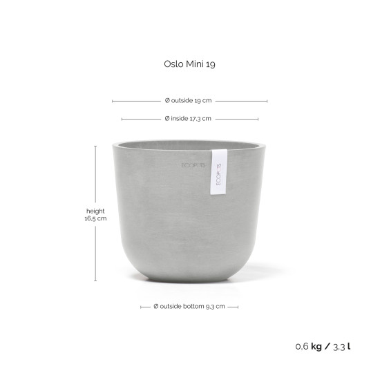 Γλάστρα Ecopots Oslo Mini 19*16.5 Ανοιχτό Γκρί Γλάστρα Ecopots Oslo Mini 19*16.5 Ανοιχτό Γκρί