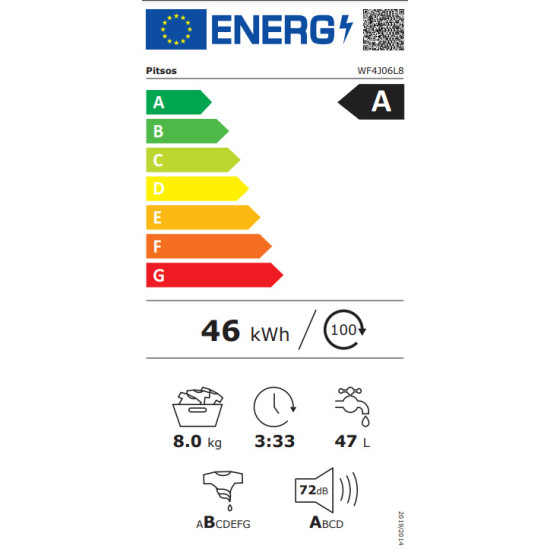 Πλυντήριο Ρούχων Pitsos WF4J06L8 8 Kg Πλυντήριο Ρούχων Pitsos WF4J06L8 8 Kg