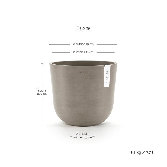Γλάστρα Ecopots Oslo 25*21.8 Taupe