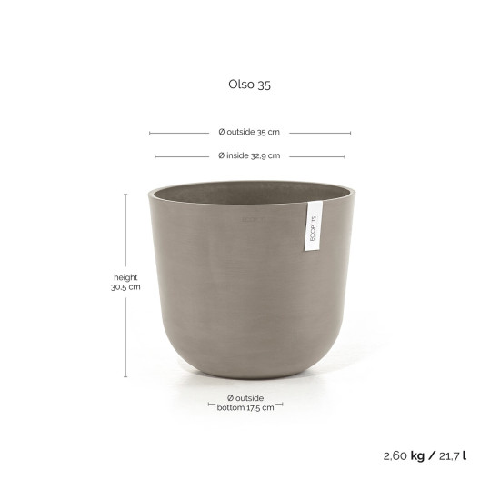 Γλάστρα Ecopots Oslo 35*30.5 Taupe Γλάστρα Ecopots Oslo 35*30.5 Taupe