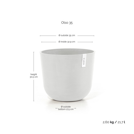 Γλάστρα Ecopots Oslo 35*30.5 Λευκή Γλάστρα Ecopots Oslo 35*30.5 Λευκή