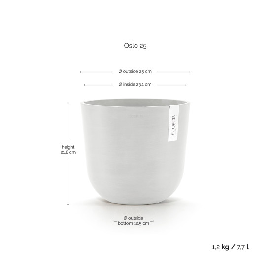 Γλάστρα Ecopots Oslo 25*21.8 Λευκή Γλάστρα Ecopots Oslo 25*21.8 Λευκή