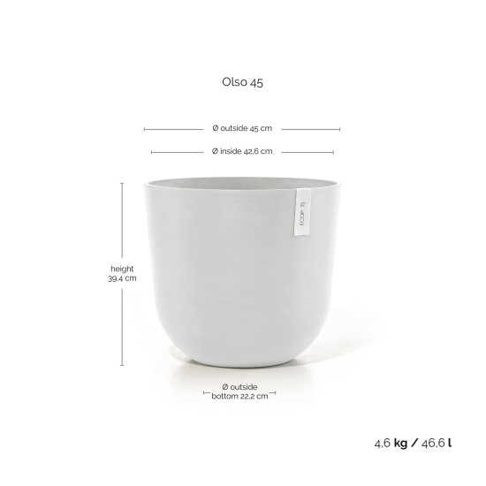 Γλάστρα Ecopots Oslo 45 *39.4 Λευκή Γλάστρα Ecopots Oslo 45 *39.4 Λευκή