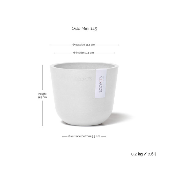 Γλάστρα Ecopots Oslo Mini 11.5**9.5 Λευκή Γλάστρα Ecopots Oslo Mini 11.5**9.5 Λευκή