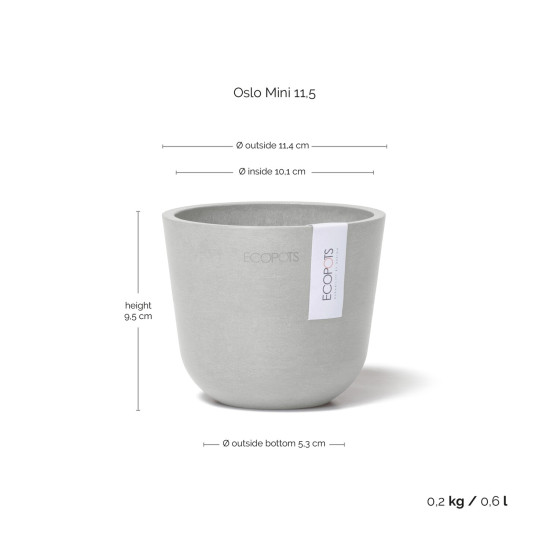 Γλάστρα Ecopots Oslo Mini 11.5*9.5 Λευκό Γκρί Γλάστρα Ecopots Oslo Mini 11.5*9.5 Λευκό Γκρί