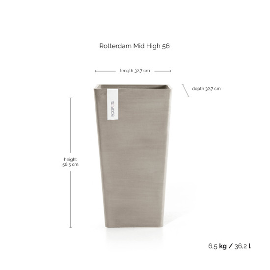 Γλάστρα Ecopots Rotterdam Mid High 56.5*32.7*32.7 Taupe Γλάστρα Ecopots Rotterdam Mid High 56.5*32.7*32.7 Taupe