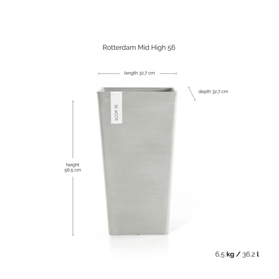 Γλάστρα Ecopots Rotterdam Mid High 56.5*32.7*32.7 Ανοιχτό Γρκί Γλάστρα Ecopots Rotterdam Mid High 56.5*32.7*32.7 Ανοιχτό Γρκί