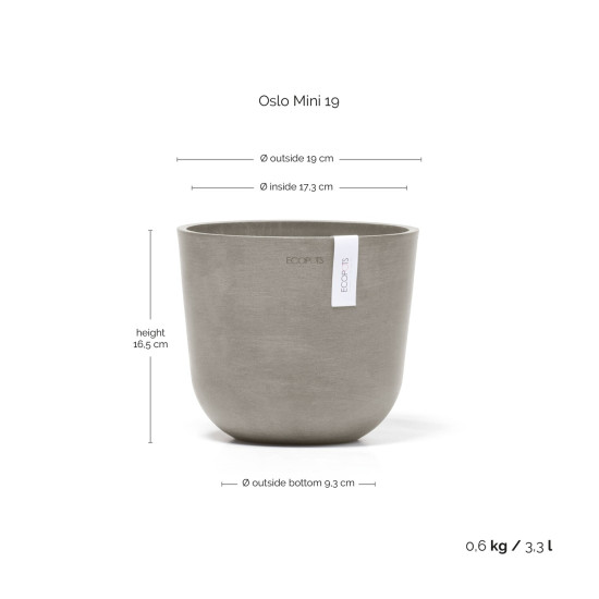 Γλάστρα Ecopots Oslo Mini 19*16.5 Taupe Γλάστρα Ecopots Oslo Mini 19*16.5 Taupe