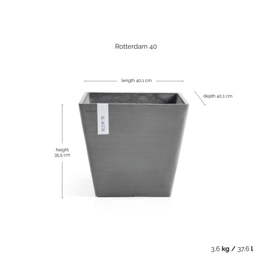 Γλάστρα Ecopots Rotterdam 40.1*40.1*35.5 Γκρί Γλάστρα Ecopots Rotterdam 40.1*40.1*35.5 Γκρί