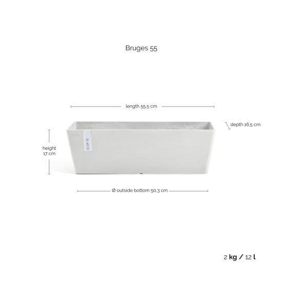 Γλάστρα Ecopots Balcony Bruges 55.5*17 Λευκή Γλάστρα Ecopots Balcony Bruges 55.5*17 Λευκή