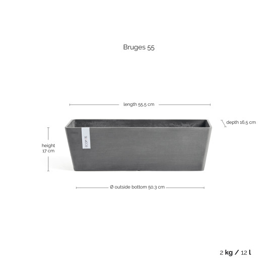 Γλάστρα Ecopots Balcony Bruges 55.5*17 Γκρί Γλάστρα Ecopots Balcony Bruges 55.5*17 Γκρί