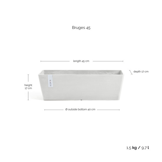 Γλάστρα Ecopots Balcony 45*17*17 Λευκό Γλάστρα Ecopots Balcony 45*17*17 Λευκό