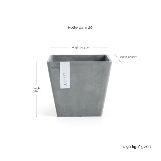 Γλάστρα Ecopots Rotterdam 20.3*20.3*17.8 Μπλέ Γλάστρα Ecopots Rotterdam 20.3*20.3*17.8 Μπλέ