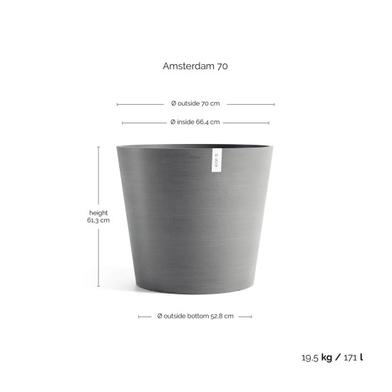 Γλάστρα Ecopots Amsterdam 70*32.5 Γκρί Γλάστρα Ecopots Amsterdam 70*32.5 Γκρί