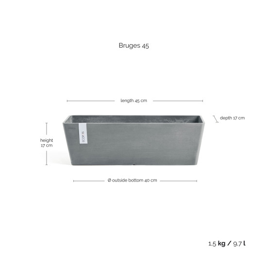 Γλάστρα  Ecopots  Balcony 45*17*17 Μπλέ 